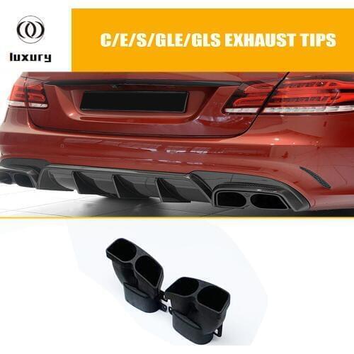 C / E / S Class Change to B Style Rear Exhaust End Tips for Benz W212 W205 W222 1 Pair 304 Stainless tail Pipe