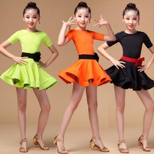 Professional Latin Dance Dress for Girls Competition Costumes for Kids Dancing Wear Outfits Ballroom Children Latin Dresses Set