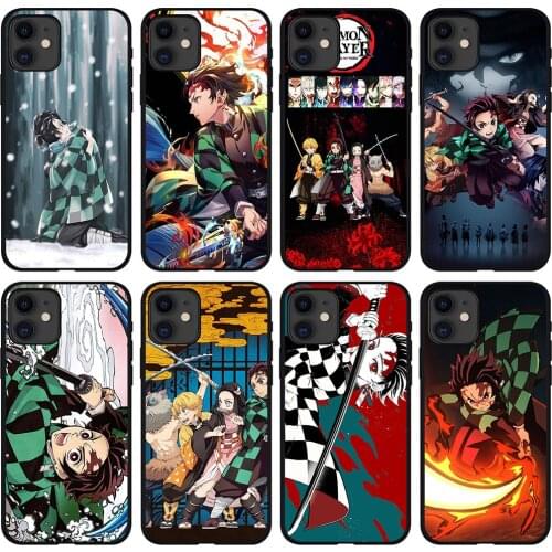 Demon Slayer Cartoon Mobile Phone Case For Apple Iphone 5 SE 6 7 8 X 10 11 12 PRO MAX Protect Japanese Anime Shockproof Cover