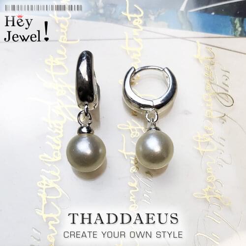 Pearl Creole Hinged Hoop Earrings,Europe Style Glam Fashion Good Jewerly For Women,2017 Gift In 925 Sterling Silver