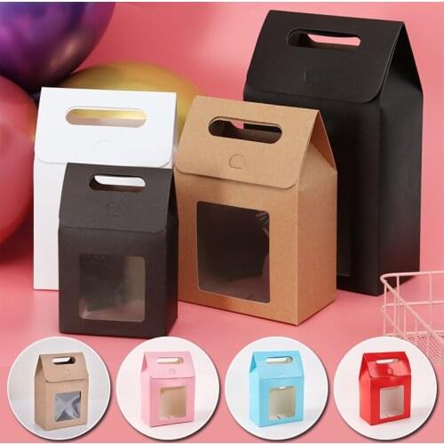 Kraft Paper Bag Khaki Candy Bag Wedding Favors Gift Box Package Pouch Birthday Party Baby Shower Decoration Bags With Flip Cover