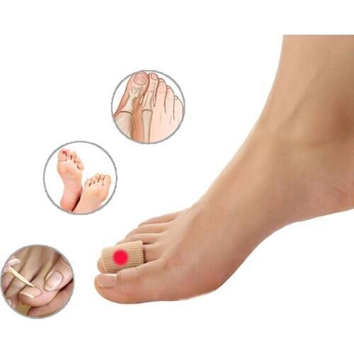 1 pc Fabric Cover Ribbed Knit Gel Finger Toe Caps Protector Cover Sleeves Tube for Pain Relief Guard Foot Care Tools