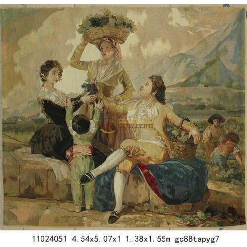 Gold tapestry wool aubusson tapestry flower tapestry art tapestry embroidery tapestry