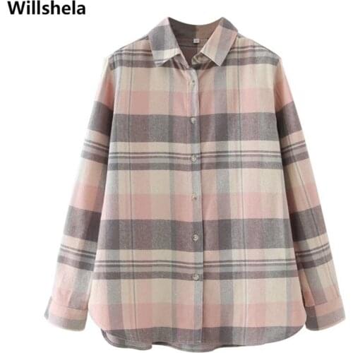 Женские фланелевые рубашки Willshela China At AliExpress