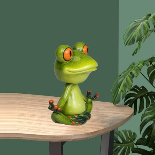 Funny Resin Siting in Meditation Frog Figurine Desktop Garden Lawn Decorations