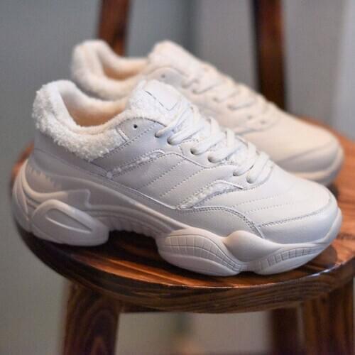 Female Vulcanized Womens Soft Plush Woman Casual Lace Up Ladies Suede Women Fashion Thick Soled scarpe donna X14-77