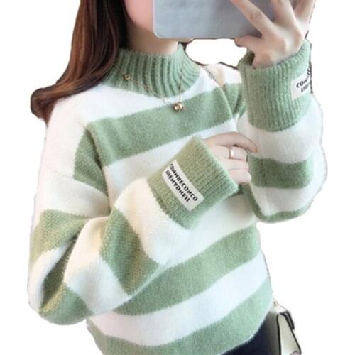 Mink Velvet Sweater Womens Aautumn 2020 New Korean Version Fashion High-neck Womens Loose Autumn Winter Lazy Wind Pullover
