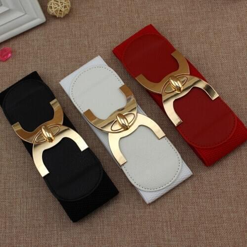 65cm Female Rotating Lock Waistband Wide Elastic Belt for Women Band Belt Waist Stretch Cinch Dress Coat Clothing Decorations