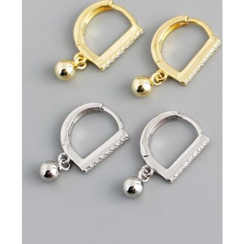 1Pair 925 Sterling Silver Bead Dangle Earrings for Women 2021 Trend Jewelry Piercing Bead Earrings for Teens