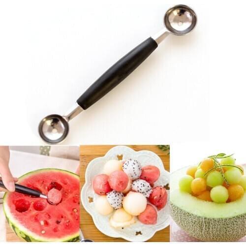 1Pcs Dual Doubleend Stalinless Steel Melon Baller Scoop Fruit Spoon Ice Cream Dessert Sorbet Kitchenware Scoop Cook Tool