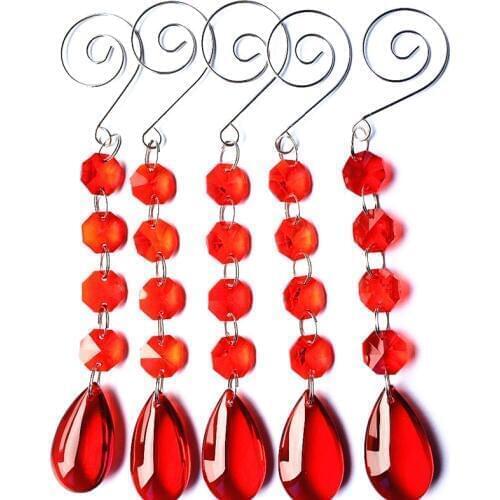 20PCS/lot 170mm red Garland Strands Glass Crystal chandelier part accessories,crystal smooth pendant for chandelier&curtain