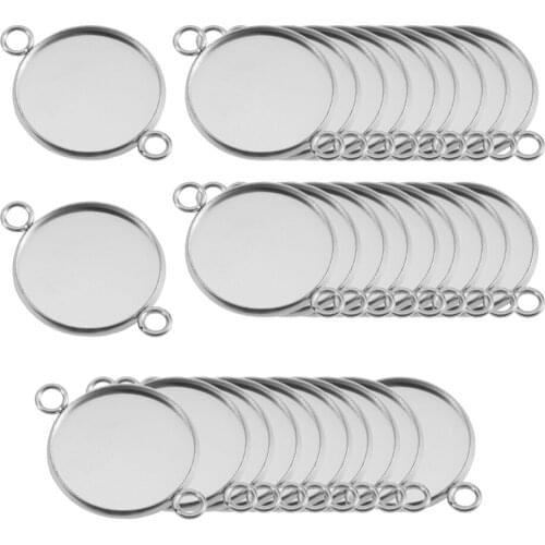 30 Lot Craft Antique Bezel Pendant Trays Base Cameo Jewelry Making Links DIY