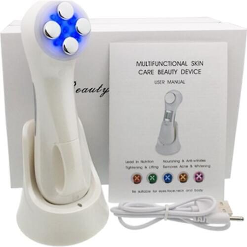 5 in 1 LED Skin Tightening Device Facial Mesotherapy RF EMS Ultrasonic Galvanic Face Skin Care Machine Vibration Massager