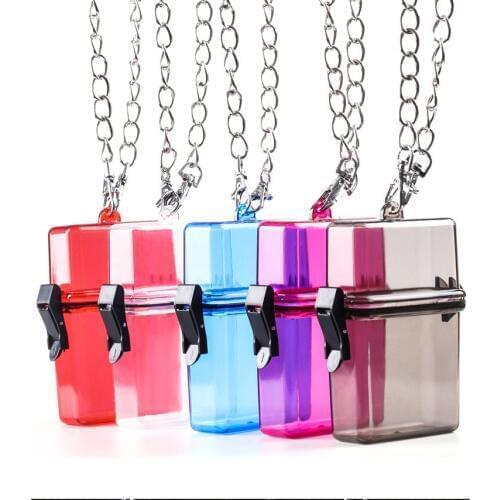 2 Size Acrylic Transparent Cigarette Case Ins Style Waterproof Cigarette Lighter Box Storage Mobile Phone Fine Smoke Chain Rope
