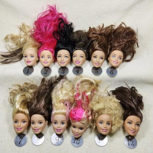 B20-10 Original Foreign Trade European Beauty Classice Face 1/6 OOAK NUDE Doll Head Mussed Hair for DIY Soft PVC Head 90%NEW A