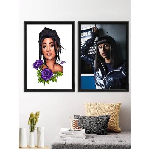 Cardi B Portrait Singer Poster Room Home Prints Art Silk Decor Wall Stiker Gift