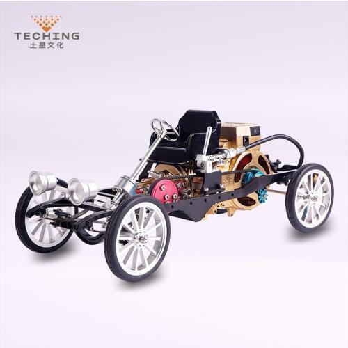CNC Full Metal Assembly Running Car with Single Cylinder Gasoline Engine Model Building Kits for Collection /Study / Gift /Toy