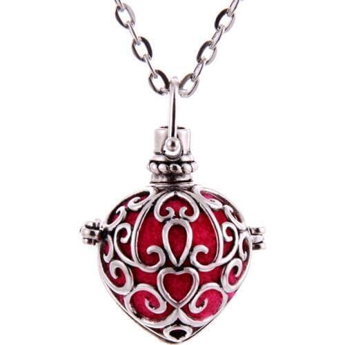 Heart Shape Perfume Oil Pendant Essential Aromatherapy Diffuse Necklace Medallion Cage Pendant For Women Girl Gift Jewelry Gift