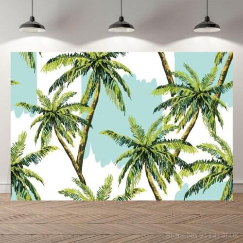 Palm Coconut Tree Leaves Summer Photo Background Tropical Forest Newborn Baby Shower Kids Birthday Portrait Backdrop Photography
