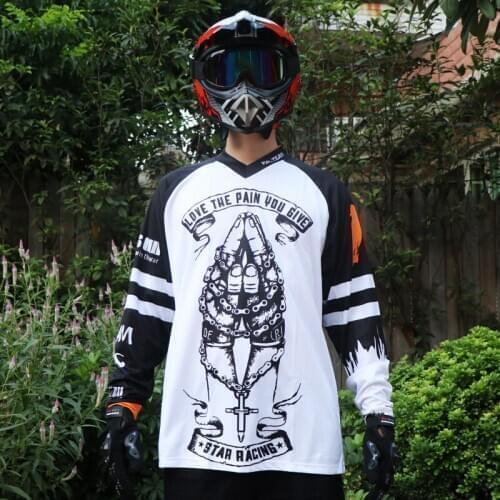 Off road long motorcycle Mens Jersey Bike Shirt Women RPET Pro Cycling Shirt Downhill Jersey MTB Heat Transfer Print T-Shirt