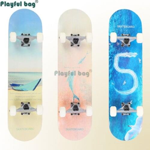 Playful Bag Durable beginner skateboard Maple Four wheel Skate Long board 79*20.5cm Skateboard Thermal Transfer Pattern AMA31