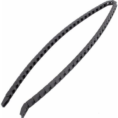 Black Plastic Cable Drag Chain Wire Carrier R15 7x7mm 1M 3Ft Long R15