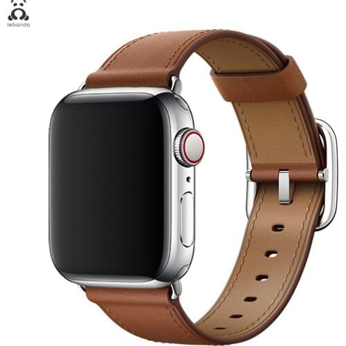 Lebanda classic strap suitable for apple watch series6SE 5 4 3 2 1strap suitable for iwatch calfskin modern design square buckle