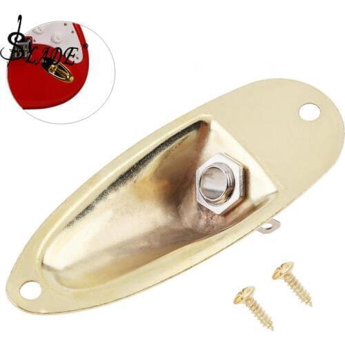 Brass Electric Guitar Pickup Brass Boat Style Output Jack Plate Socket Accessories for FD Strat Electric Guitar