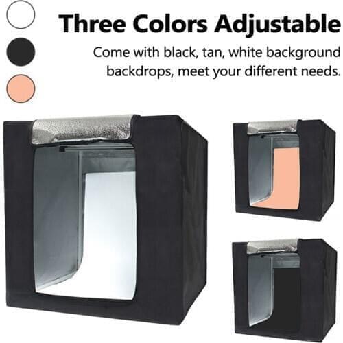 Multifunctional 0.8m LED Light Soft Box Set Portable Photo Lighting Modifier Photography Accessory Softbox with 3 Backdrops