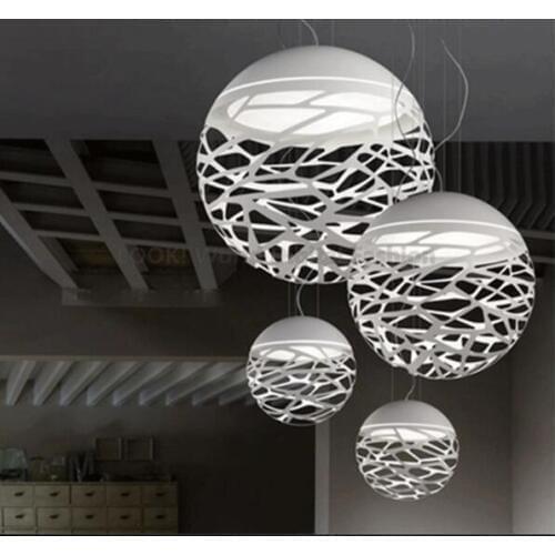 New Personality Creative vintage wrought iron chandelier industrial wind engineering white ball pendant lamp for cafe