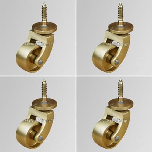 Brand New 4PCS European Heavy Brass Furniture Casters Table Chair Sofa Bar Piano Furniture Mute Runners Rollers Universal Wheels