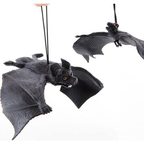 New Halloween Simulation Rubber Bat Hanging Ornament Party Decor Prank Fun Toy Prop