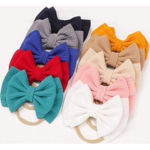 Baby Headband Bow Girl Headbands Toddler Nylon Elastic Hair Accessories Kids Head Band Infant Hairband Newborn Photography Props