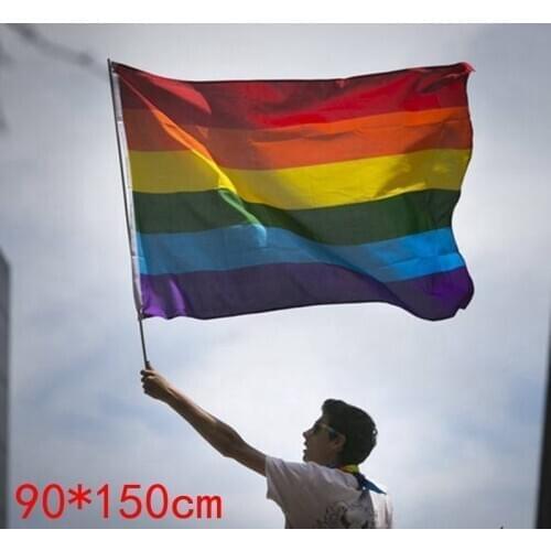 90*150cm rainbow flag gay flag polyester flag 3*5ft pride flag banner