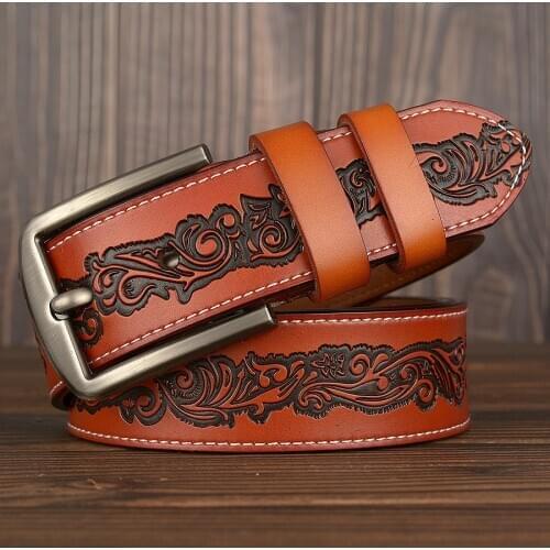 Factory Outlets Cheap and Quality Belt for Men and Boy 2021 Best Gift Genuine Leather Embossed Pattern Waistbands MJ21