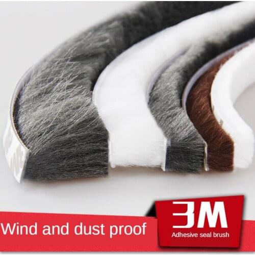 10Meters Self Adhesive buffer cushion weather strip seal brush aluminum window door 7*8mm/7*12mm