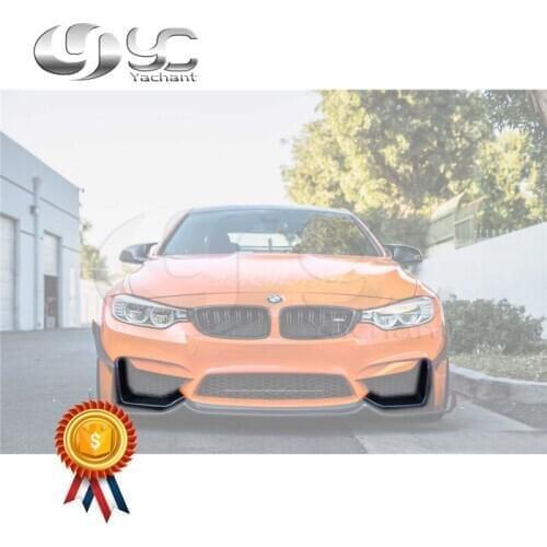 Car-Styling Carbon Fiber Side Lower Valence Fit For 2014-2019 F80 M3 F82 F83 M4 MAD Style Front Bumper Side Vents Lower Valence