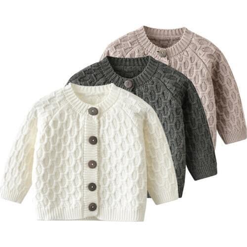 Unisex-Baby Infant Girls Boys Lovable Cable Button up Sweater Cardigan Tops White Grey Spring girls Tops Clothes