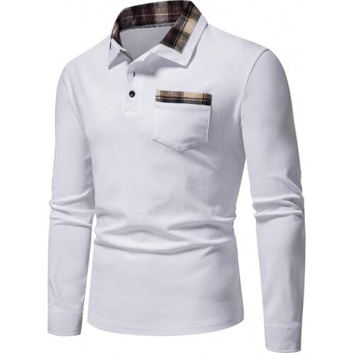SZOLWY Long Sleeve Polos For Men