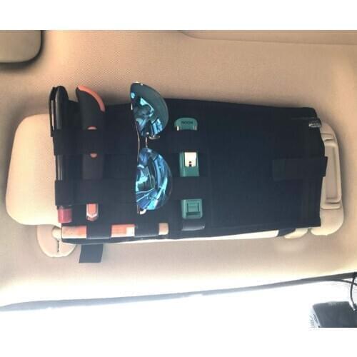 Tactical Multifunction Car Sun Visor Storage Bag Molle Visor Panel Car Interior Accessories Glasses Pen Ticket Organizer