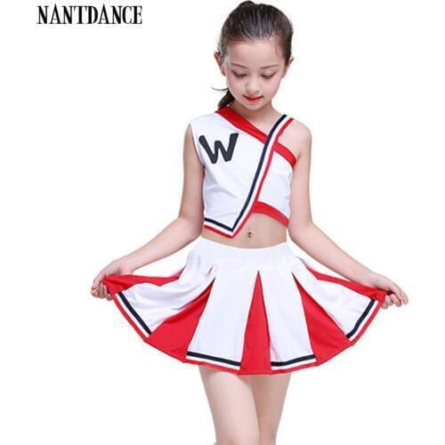 Girl Cheerleader Uniforms Children Cheer Team Suits Girls Cheerleading Uniforms Boy Calisthenics Suit Student Competition Suit