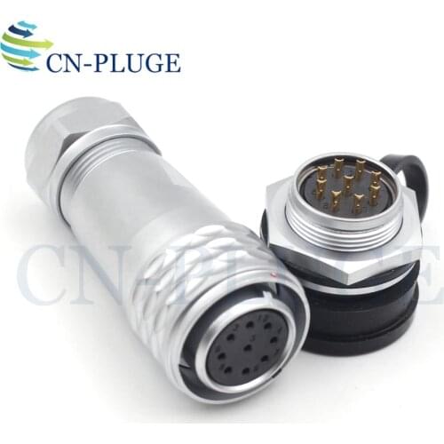 Waterproof 9 pin Aviation Cable Connector WEIPU SF20 Series 20mm Circular Panel Mount Connector Male Socket & Female Plug IP67