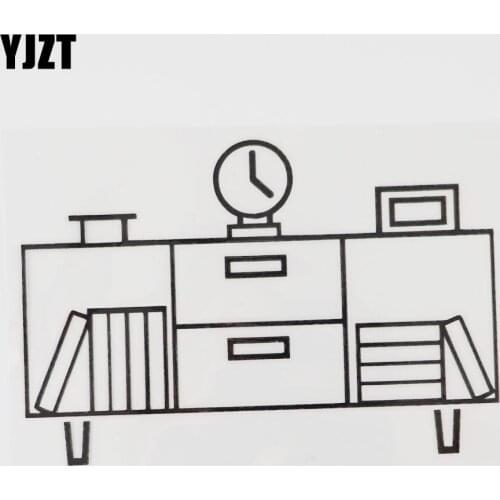 YJZT 14.5CM×9.7CM Cabinet Car Sticker Furniture Accessories Vinyl Decal Black/Silver 13E-0034