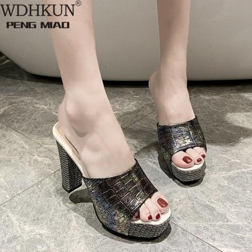 Fast Ship Summer Women Sandals Peep Toe Square Heels Ladies Multi Colors Wedge Shoes Sandalias Para Mujer Femmes Multicolores