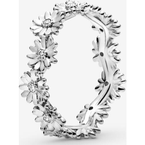 Sparkling Daisy Flower Crown Ring Jewelry 925 Sterling Silver Rings for Women Crystal Engagement Ring Fashion Jewellery 2020 New