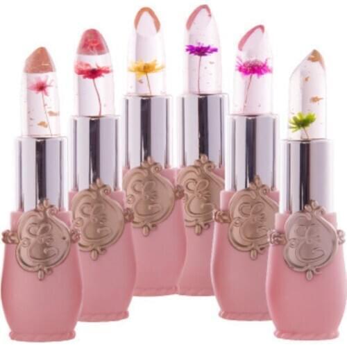 1Pc Flower Lipstick Color Jelly Transparent Temperature Change Matte Lipstick Set T0235