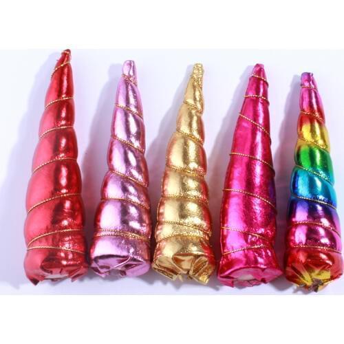 10PCS 13CM Fashion Metallic Glitter Felt Unicorn Horn For Headbands Unicorn Ears Accessory For Head Wear Kids Birthday
