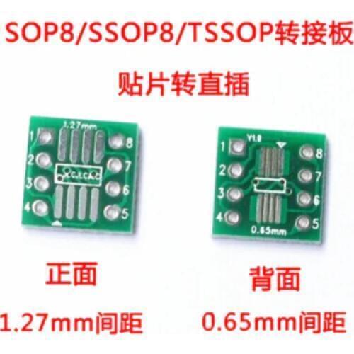 100PCS/LOT SO8 MSOP8 SOIC8 TSSOP8 SOP8 turn DIP8 IC adapter Socket Adapter plate PCB PB-FREE without Pin Header