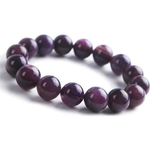 13mm Natural Genuine Charoite Stretch Bracelets For Women Purple Crystal Charm Round Bead Bracelet