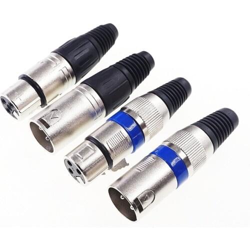 2 sets Cross Part NC3FXX NC3MXX 3 Poles XLR Cable Connector Plug Male Socket Female 3 Pin Mic Microphone Cable Wire Solder